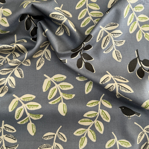 Branches and leaves, Blue, 100% cotton twill Branches and leaves, Blue, 100% cotton twill