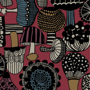 Mushrooms on mulberry, printed canvas 100% cotton AP51901-2C