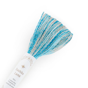 Sashiko lamè thread, "Colourful" Aqua 40m, SL-73