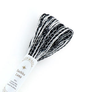 Sashiko lamè thread, "Colourful" Black & White 40m, SL-75