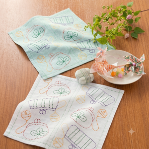 Hana Fukin (sashiko sampler) Pair Kit 'Purse & Bell' SK-250