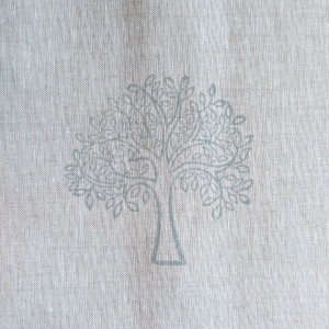 Shady Tree Stamped on Natural Linen