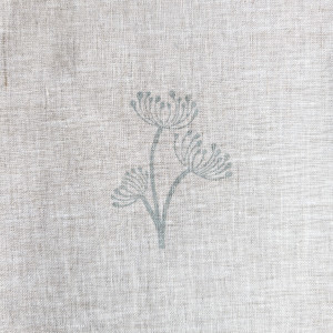 'Dill Flower' Stamped on Natural Linen