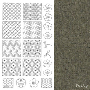 BeBe Bold Sashiko Panel #1 - Putty - BBSP1-2501