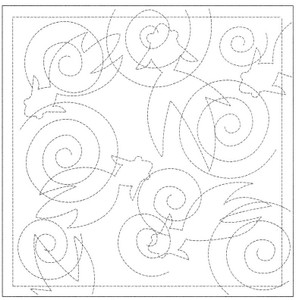 Sashiko Sampler Fish on Water SS38