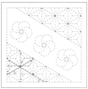 Sashiko Sampler Plum Blossom and Hemp Leaf SS82/SS582