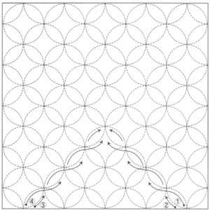 Sashiko Sampler Shippo -Tsunagi (Seven Treasures) SS3/SS203