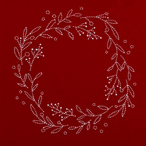 Sashiko Christmas Wreath Traditional Red Kit SKCWR-2017