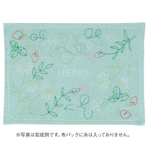 Sashiko Placemat Herbs L-4001