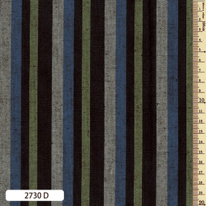 Woven Striped Cotton Thick Multi Blue/Muted Green 2730D