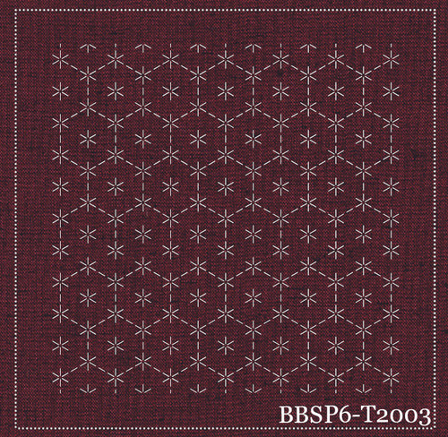Turtle Shells Connected - Red - Pre-Stencilled Fabric for Sashiko- BBSP6-T2003