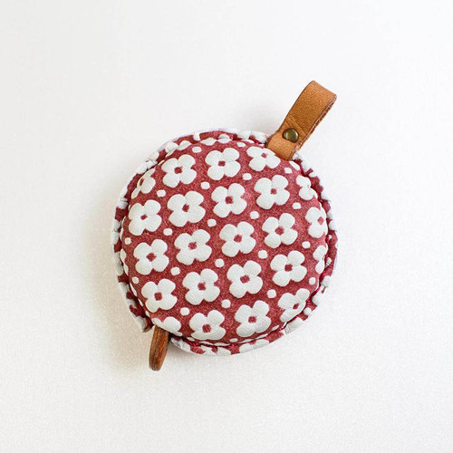 Tape Measure with Yuzen Leather Cover - Cohana - Pink