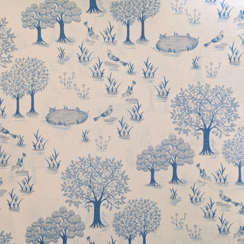 Fruits Tree - Words of Forest fabric designed by Alice Makabe - Blue - ACM-001-A