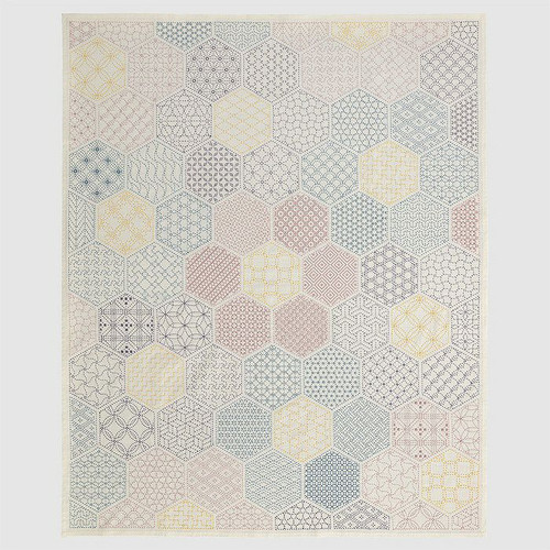 Sashiko Patchwork Syle Panel KS-HI537