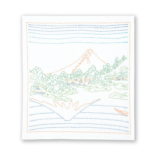 Sashiko sampler kit, Mt Fuji reflected in Lake Kawagauchi in Kai Province, SK-410