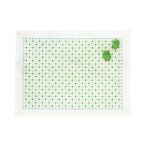 Sashiko Placemat Kit (Hitomezashi Snowflake) Ecru SK-338