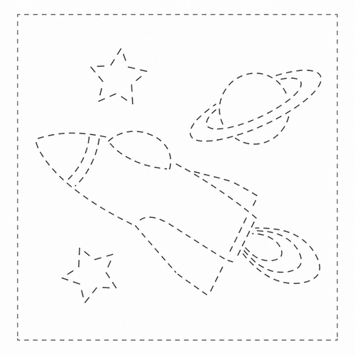 Sashiko Sampler - Rocket - Navy  H-2001