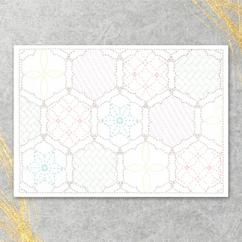 Sashiko Placemat Kit - Floral Frame - SK-506