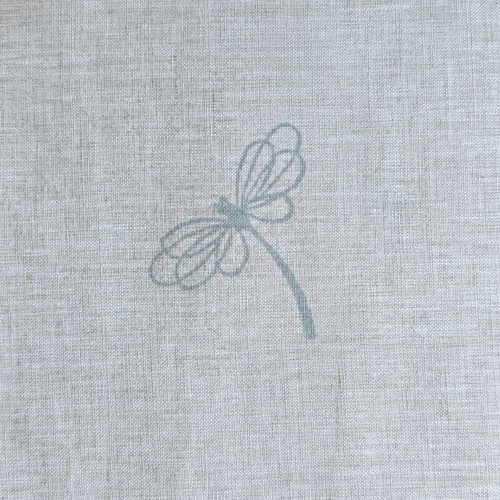 'Dragonfly' Stamped on Natural Linen