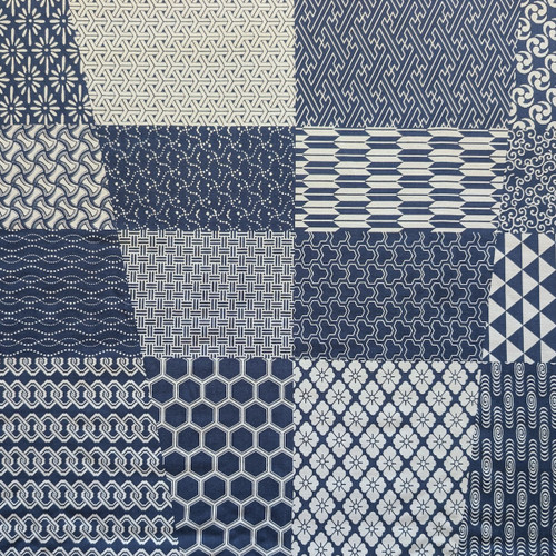Takumi Printed Cotton Fabric - Navy - 35D-4B