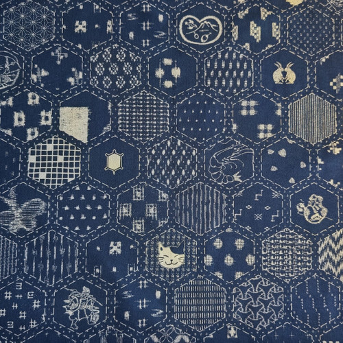 Takumi Printed Cotton Fabric - Navy - 35D-6B