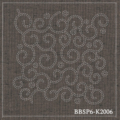 Karakusa - pre-stencilled fabric for sashiko - BBSP6-K2006