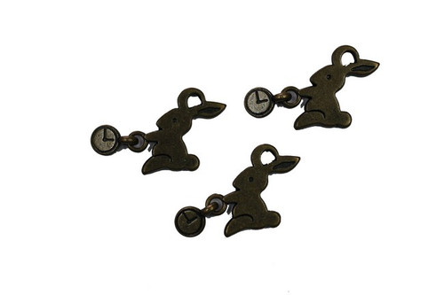3 Rabbit Metal Zip-Pulls FK-48-AG by Inazuma