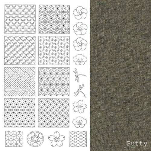 BeBe Bold Sashiko Panel #1 - Putty - BBSP1-2501