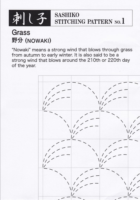 Sashiko Stitching Pattern Grass (Nowaki) PSS-1