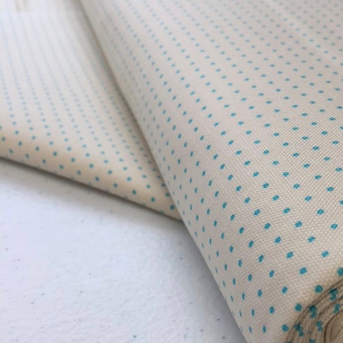 Stencilled Sashiko Fabric Dotty Ecru