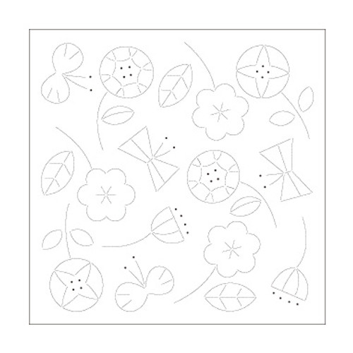 Sashiko Sampler Happy Flowers & Butterflies H-1028