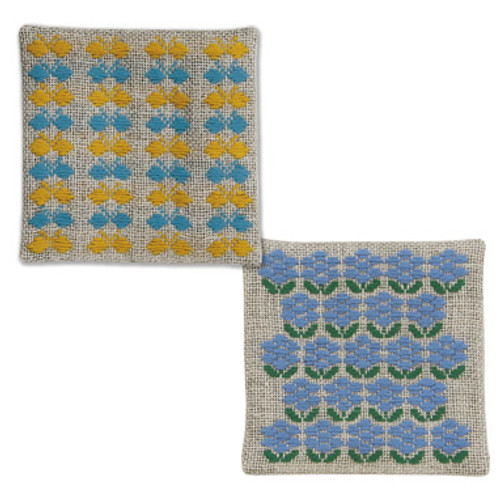 Kogin Kit 2 Coasters Yellow/Blue KK-61