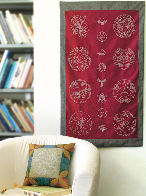 Olympus Sashiko Panel B "Mon Designs" Red OLSP-B2003