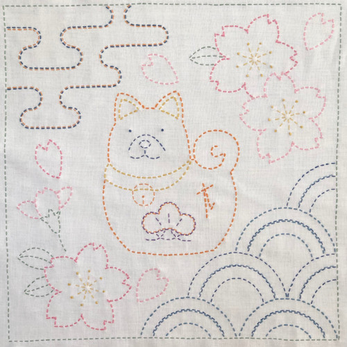 Hana Fukin (Sashiko Sampler) Year of the Dog H-1044 with Fine Sashiko Threads 