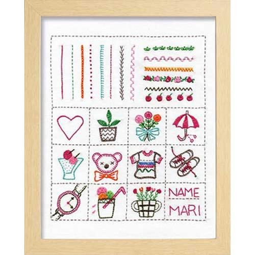 Frame not included. Embroidery Stitch Sampler 2038 