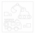 Sashiko Sampler Truck and Digger - Cream  H-6003
