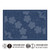 L-2012 Shochikubai Hana Fukin sashiko placemat featuring traditional Japanese pine, bamboo and plum design on white sarashi cotton.
