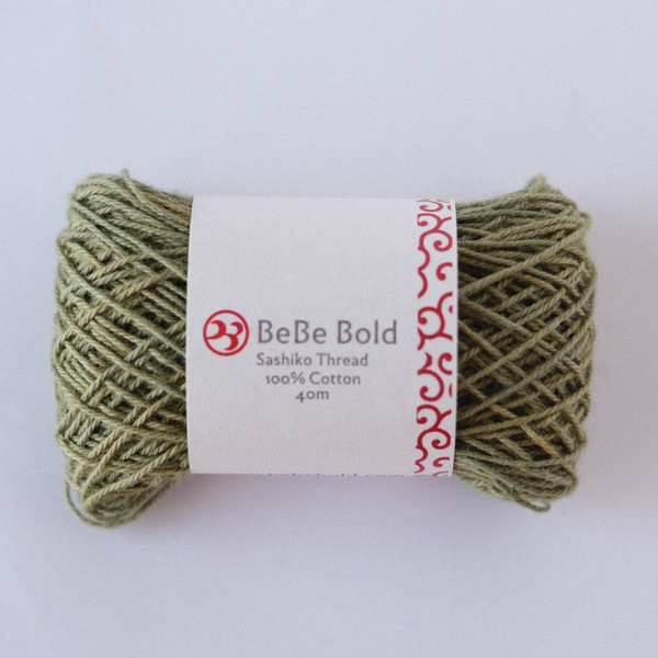 BeBe Bold Naturally Dyed Sashiko Thread - 40m - Sage Green