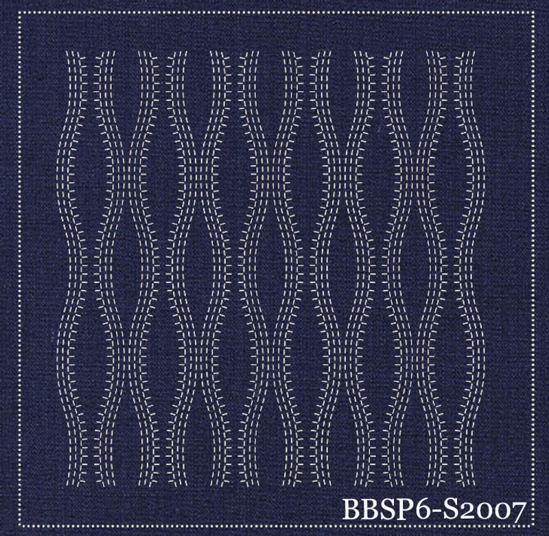 Rising Steam - Navy, pre-stencilled fabric for sashiko -  BBSP6-S2008 Rising Steam - Navy, pre-stencilled fabric for sashiko -  BBSP6-S2008