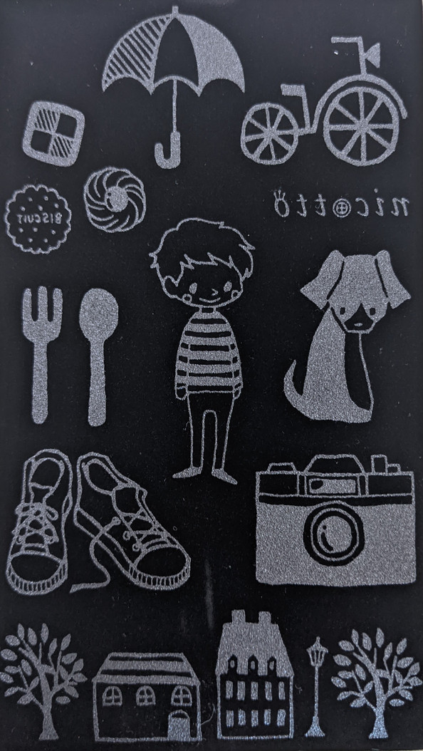 Nicotto Flocked Iron-Ons - Black - Boy