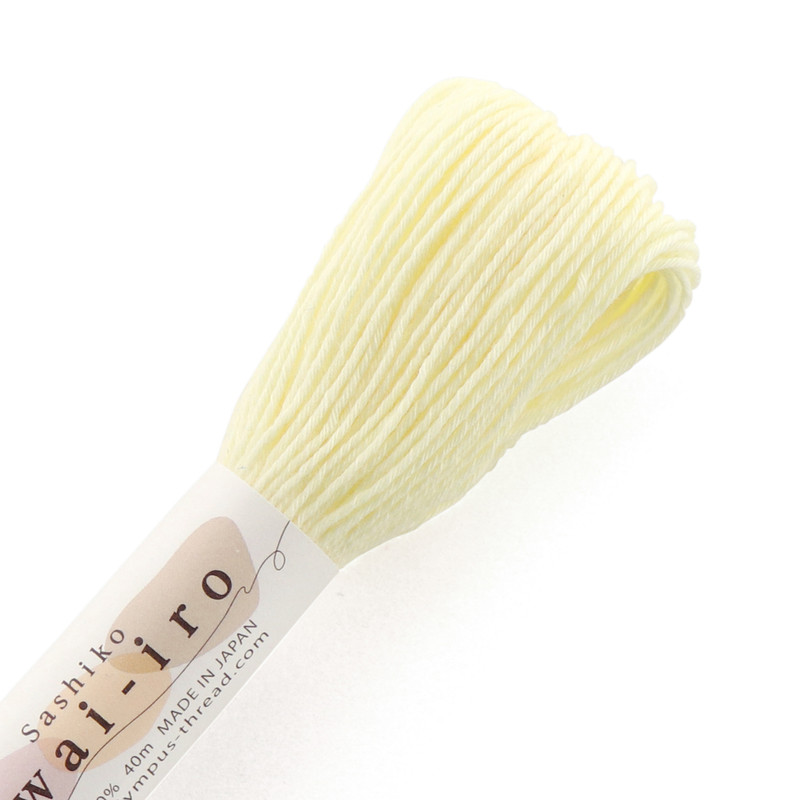 Sashiko Thread - 'Awai Iro'  Lemon Chiffon - 40m - ST-A2