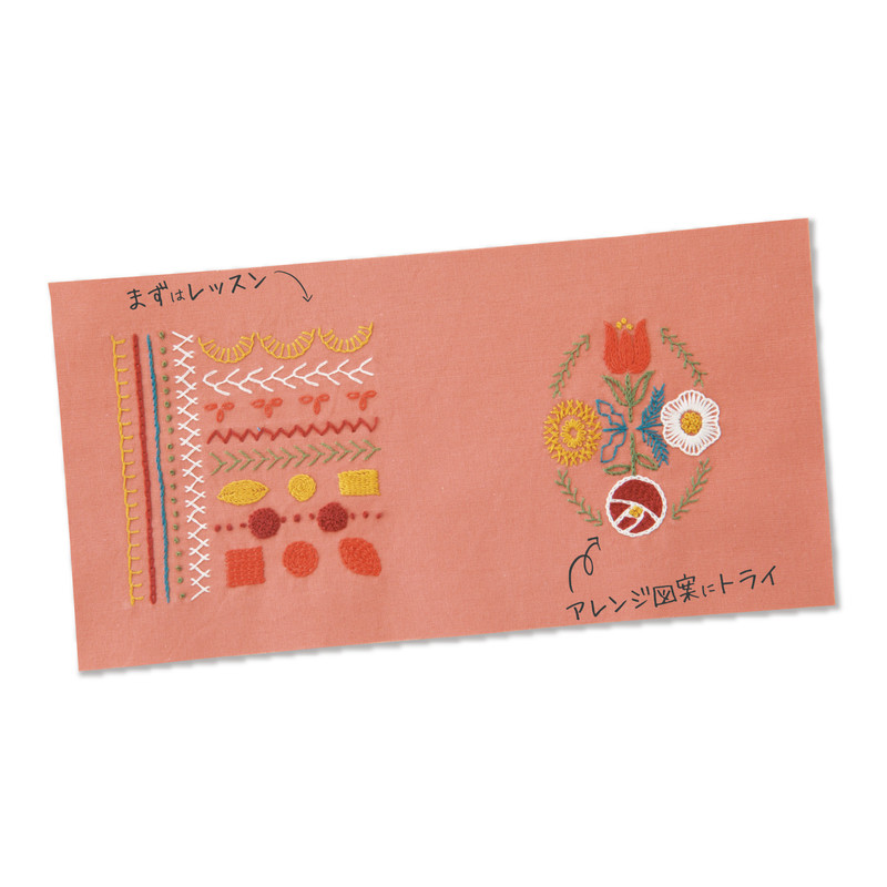 Garden Party Floral Embroidery Kit -  Pink - GP-K8