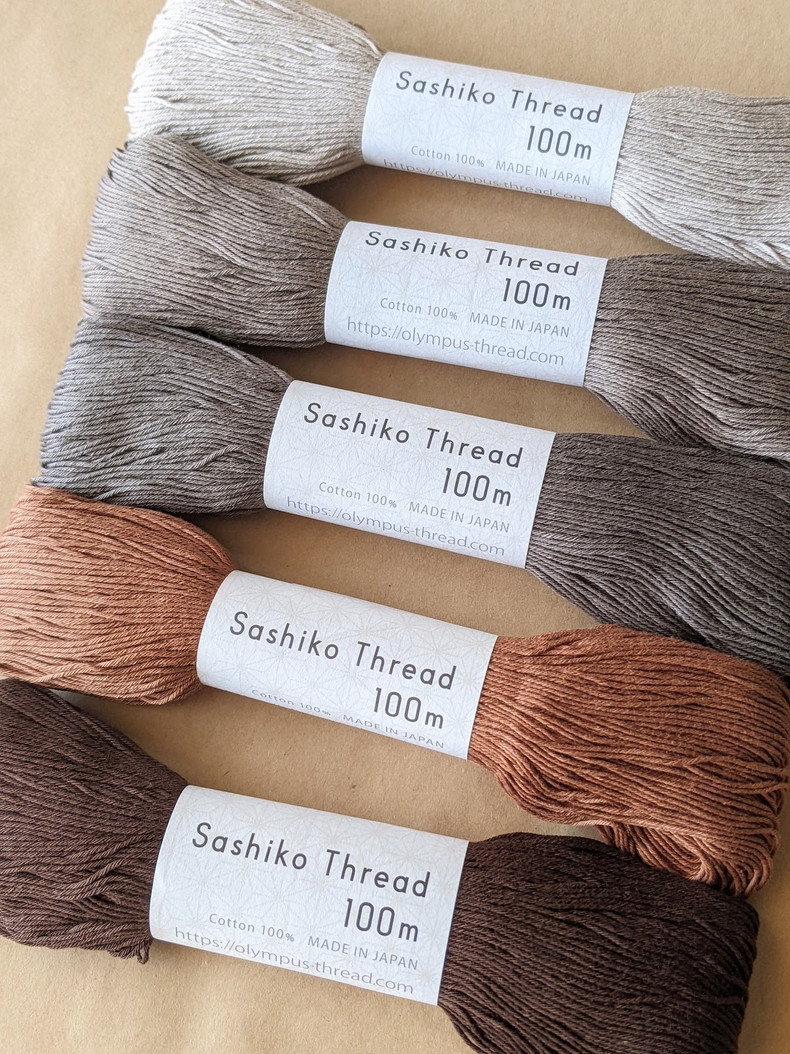 Sashiko 100m Thread Collection - Earth