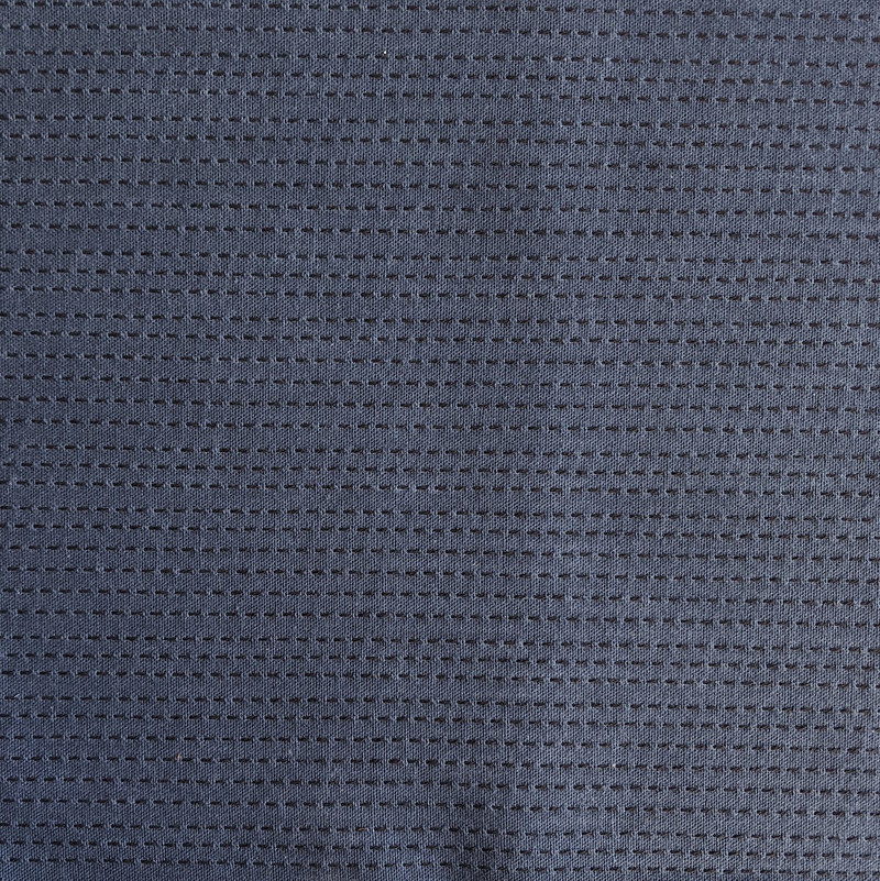 Sashiko Stitched Cotton Fabric - Navy