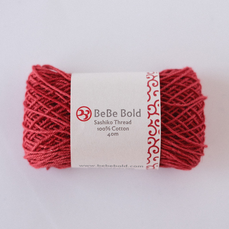 BeBe Bold Naturally Dyed Sashiko Thread - 40m - Red