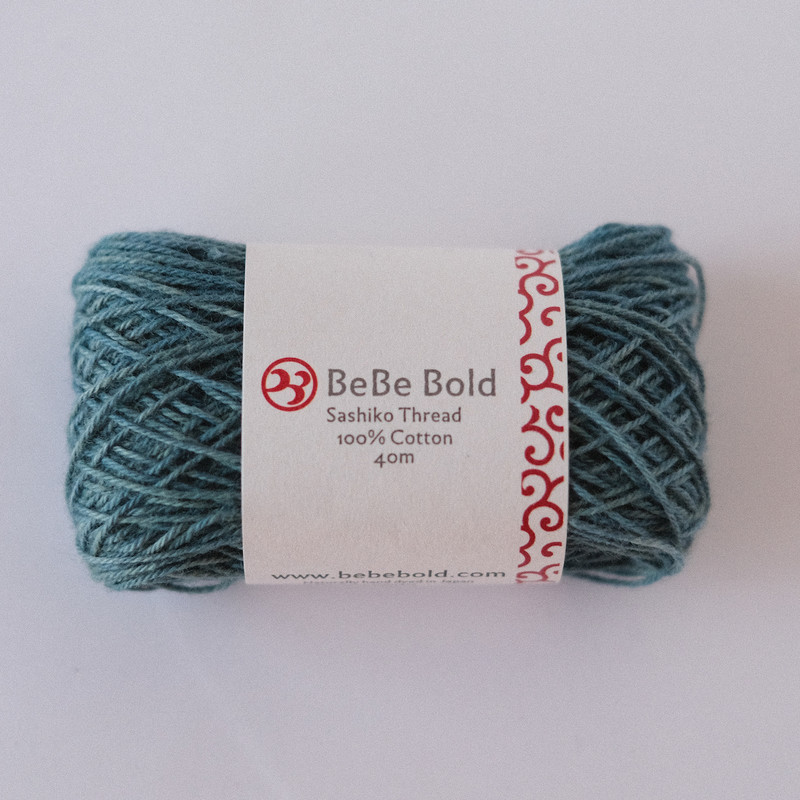BeBe Bold Naturally Dyed Sashiko Thread - 40m - Teal