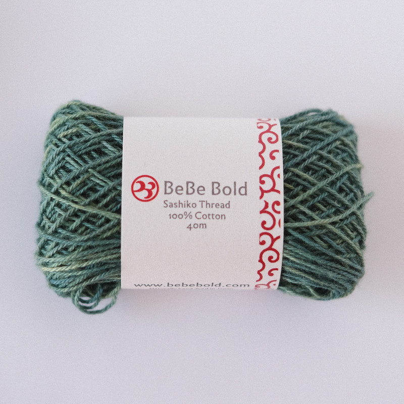 BeBe Bold Naturally Dyed Sashiko Thread - 40m - Green