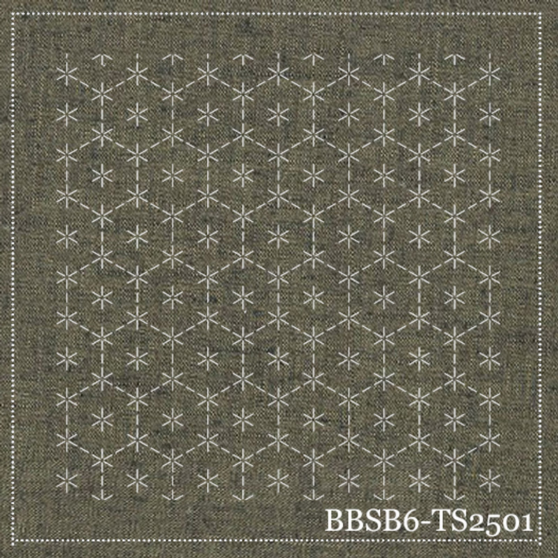 Turtle Shells - Putty, pre-stencilled fabric for sashiko - BBSP6-TS2501 Turtle Shells - Putty, pre-stencilled fabric for sashiko - BBSP6-TS2501
