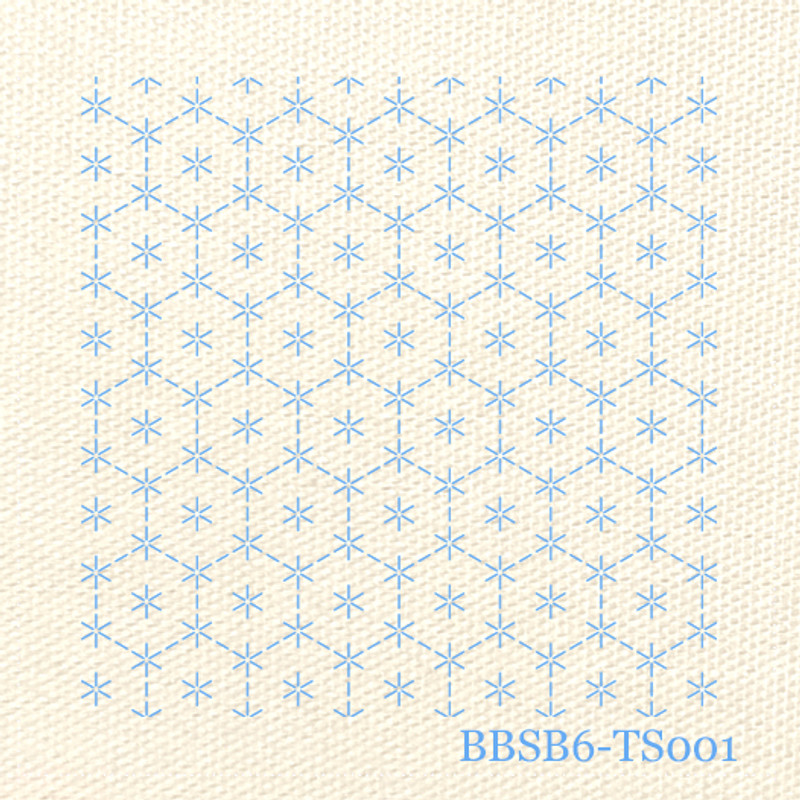 Turtle Shells - Ecru, pre-stencilled fabric for sashiko - BBSP6-TS001 Turtle Shells - Ecru, pre-stencilled fabric for sashiko - BBSP6-TS001