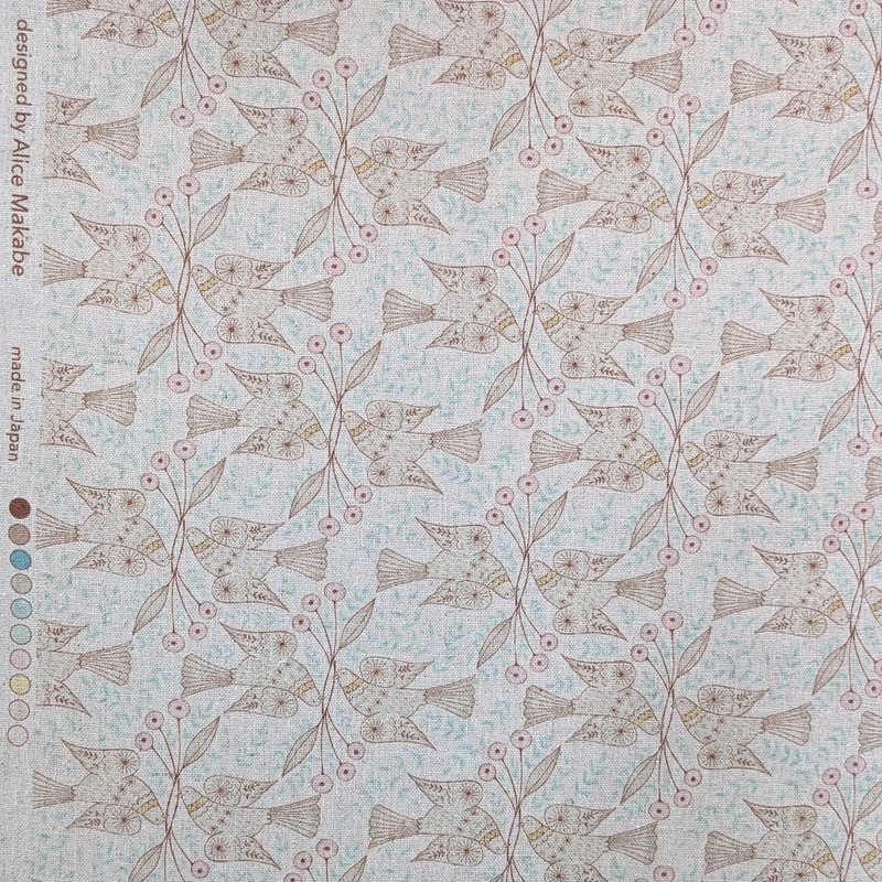 Hope Bird - Fabric designed by Alice Makabe - Natural/Multi Hope Bird - Fabric designed by Alice Makabe - Natural/Multi